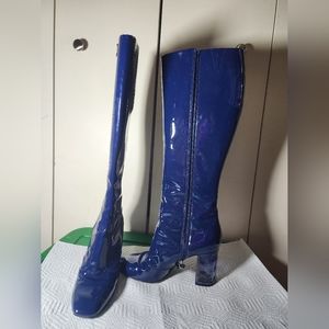 Nicholas Kirkwood Tall Patent Leather Boots W/plexi heels. Size 39